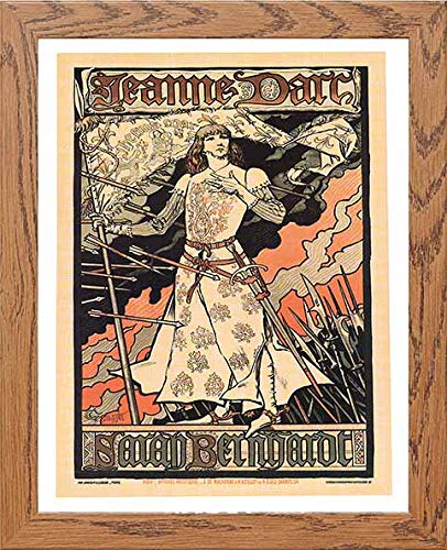 Vintage Poster Jeanne Darca in Wood frame, premium wall art print