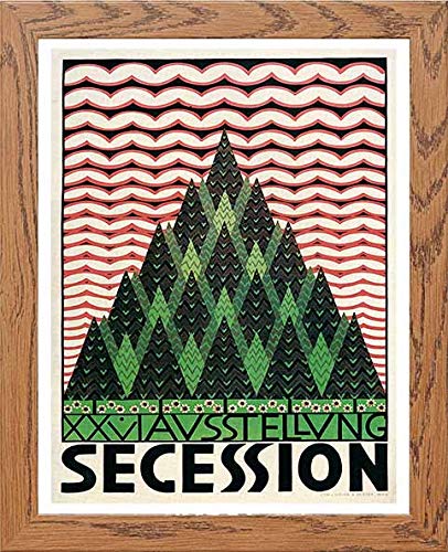 Vintage Poster Xxv Ausstellung Secession in Wood frame, premium wall art print