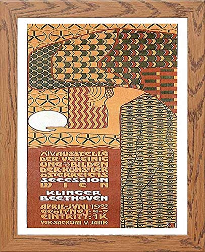 Vintage Poster Vienna Secession Xiv Exhibition in Wood frame, premium wall art print