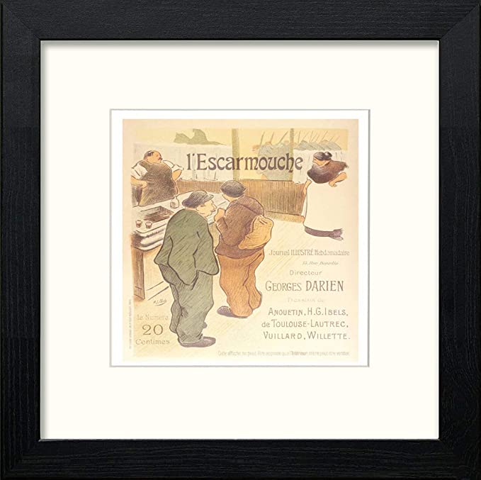 Vintage Poster Maf006 L'escarmouche Henri Gabriel Ibels in White frame, premium wall art print
