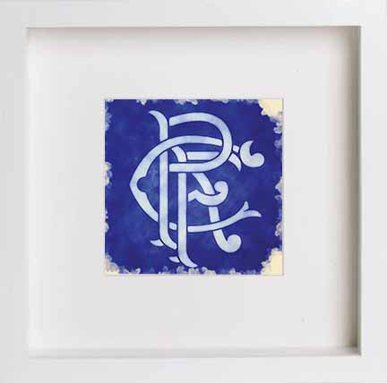 Glasgow Rangers Football Club Scroll Crest Artwork 0061 in Football Club Scroll Crest Picture frame, premium wall art print