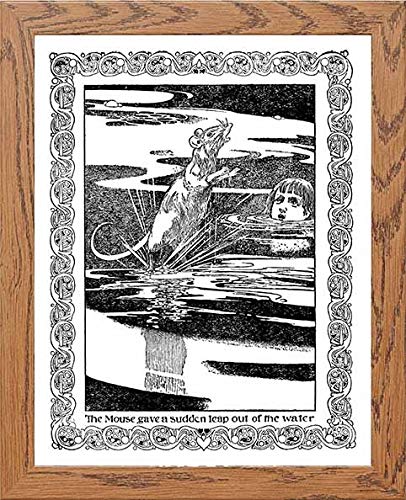 Vintage Poster Alice's Adventures in Wood frame, premium wall art print