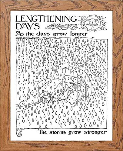 Vintage Poster Big Book Of Nursery Rhymes in Wood frame, premium wall art print