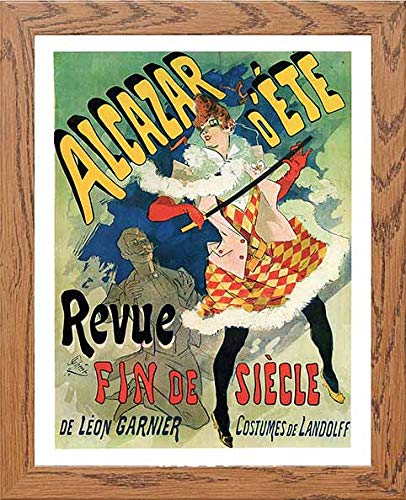 Vintage Poster Revue Fin De Sicle Alcazar Dt in Wood frame, premium wall art print