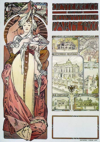 L Lumartos Vintage Poster Alphonse Mucha Oesterreich Auf Der Weltausstellung 1900