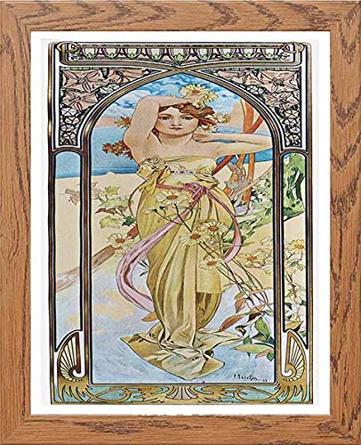 Vintage Poster Alphonse Mucha Eclat Du Jourdaybreak 1899 Roman Godess in Wood frame, premium wall art print