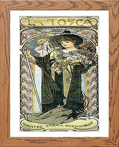 Vintage Poster La Tosca in Wood frame, premium wall art print