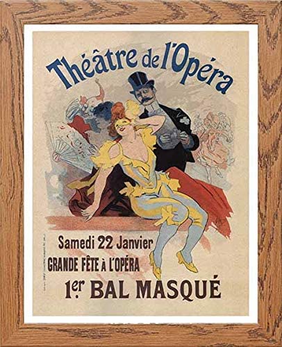 Vintage Poster Maf105 Theatre De L'opera Jules Cheret in Wood frame, premium wall art print
