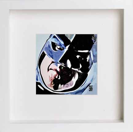 Batman 0008 in White frame, premium wall art print