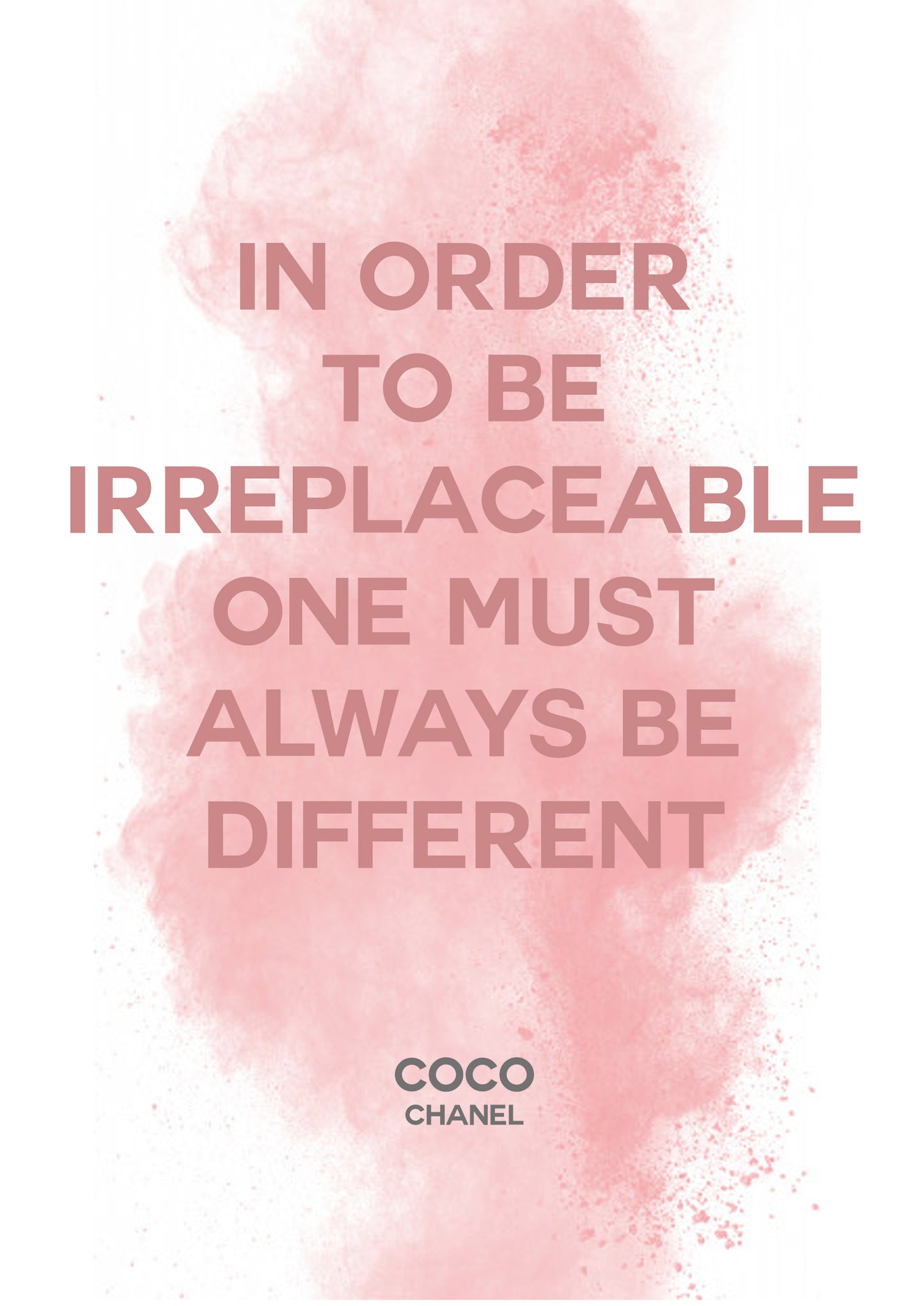 Coco In Order To Be Irreplaceable Quote Print in A4 frame, premium wall art print