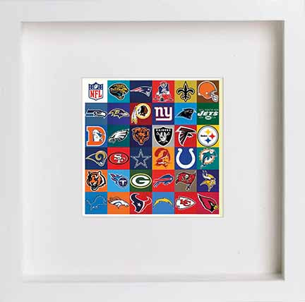 NFL Team Logos 0284 in 23cm x 23cm x 4.5cm frame, premium wall art print
