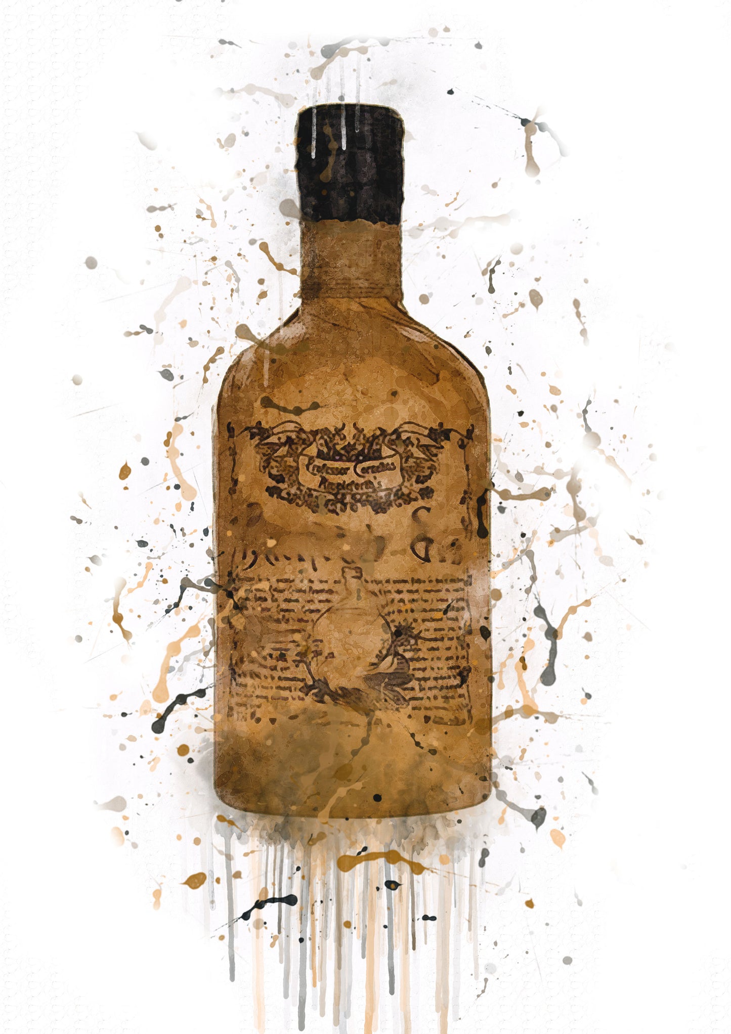 Bath Gin Splash Print in A4 frame, premium wall art print