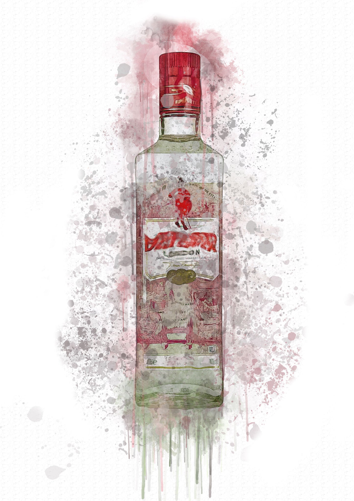 Beef Gin Splash Print in A4 frame, premium wall art print