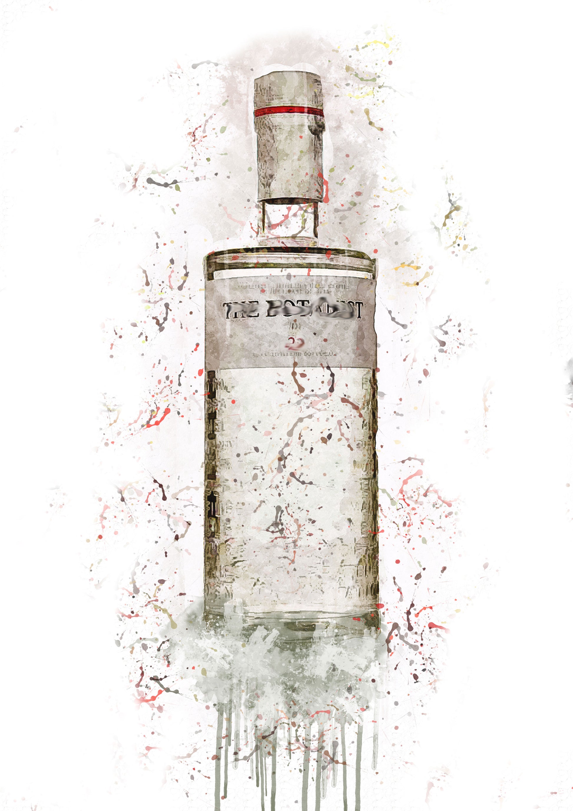 Botan Gin Splash Print in A4 frame, premium wall art print