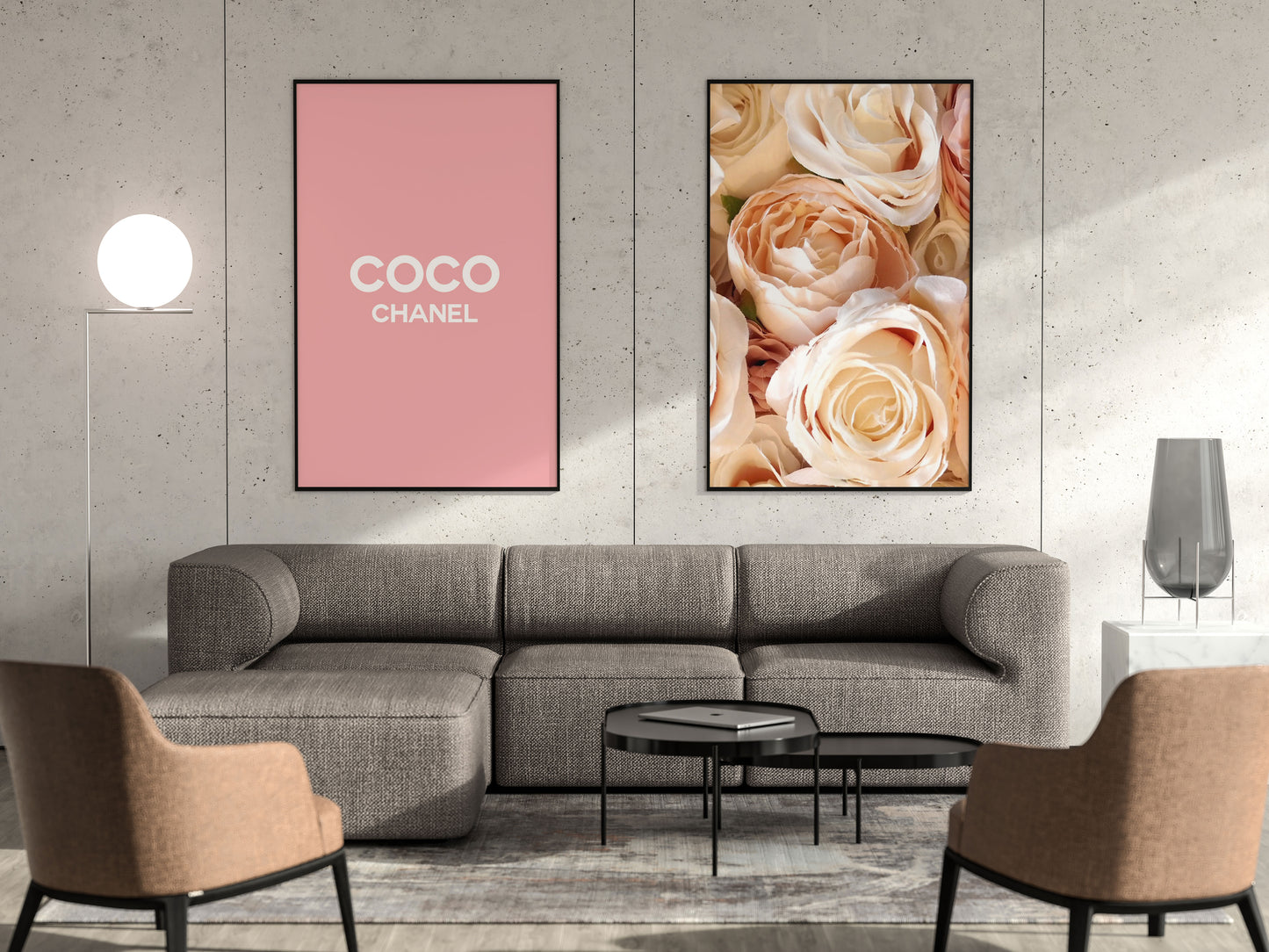 Lumartos Pink Roses Shades Large Quote Print