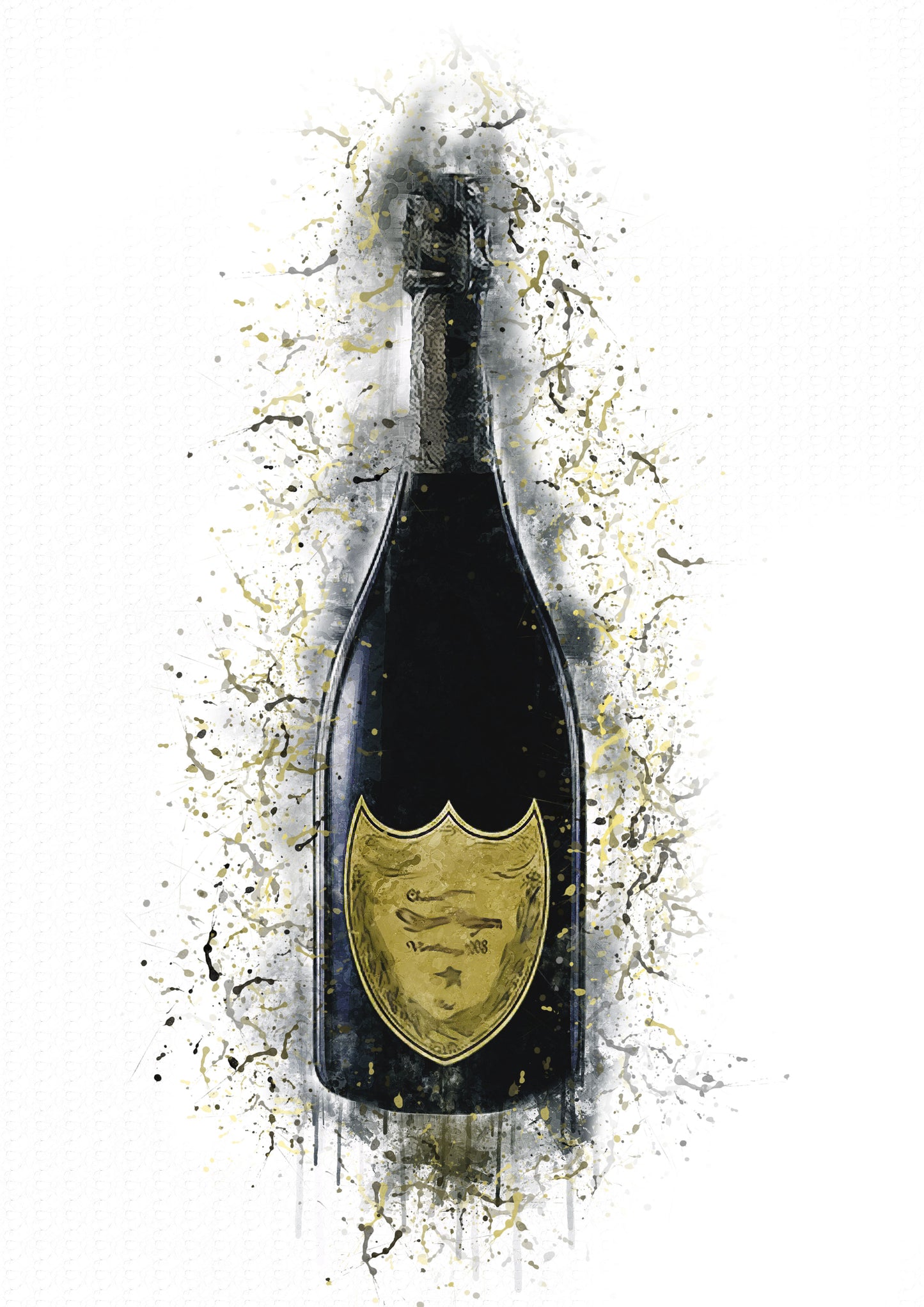 Don Champagne Splash Print in A4 frame, premium wall art print