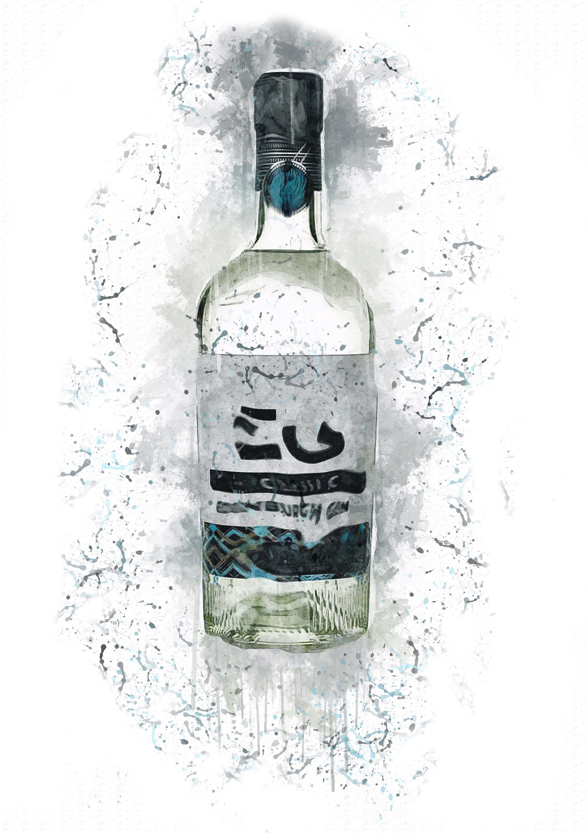 Edin Gin Splash Print in A4 frame, premium wall art print