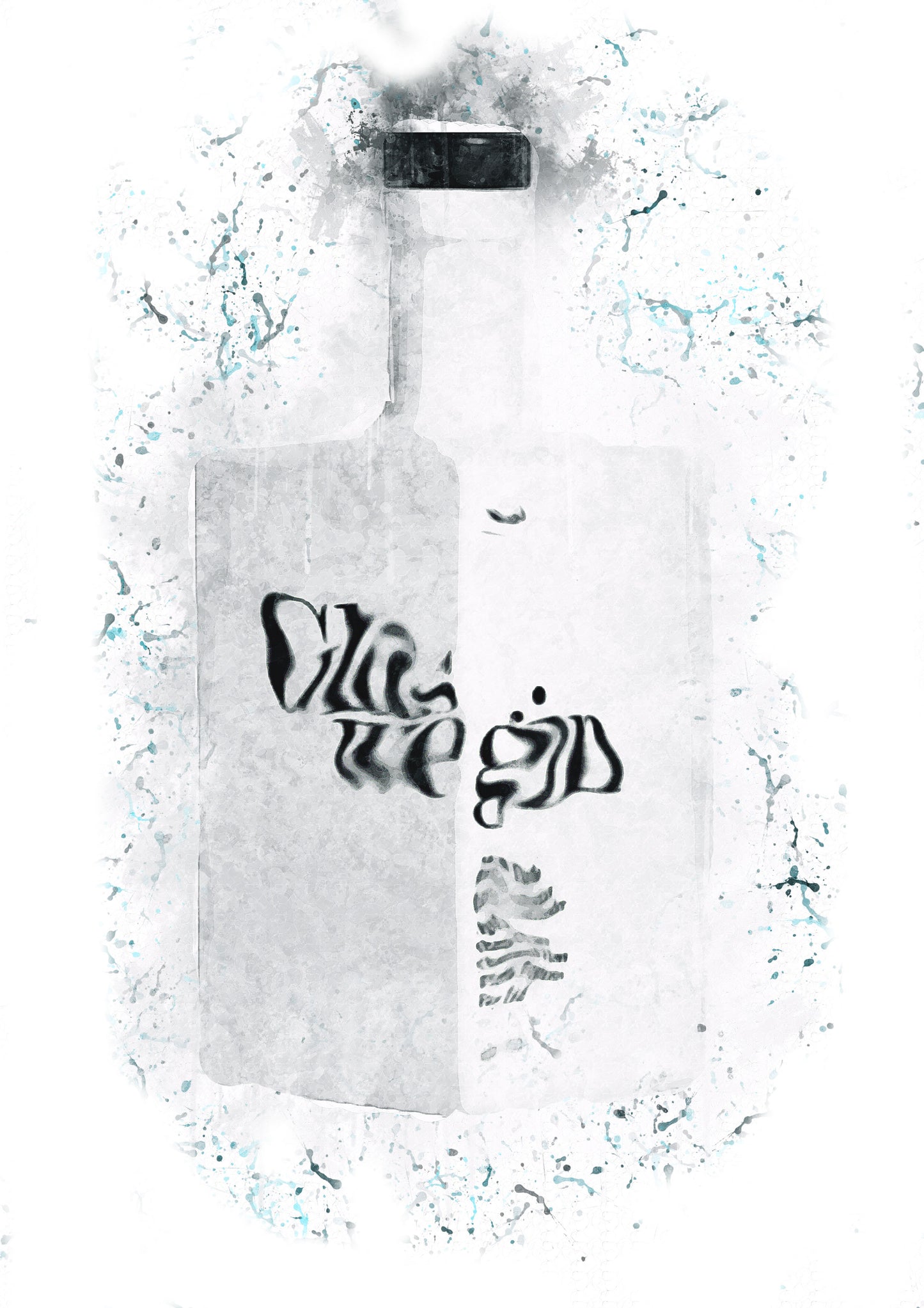 Glasgae Gin Splash Print in A4 frame, premium wall art print