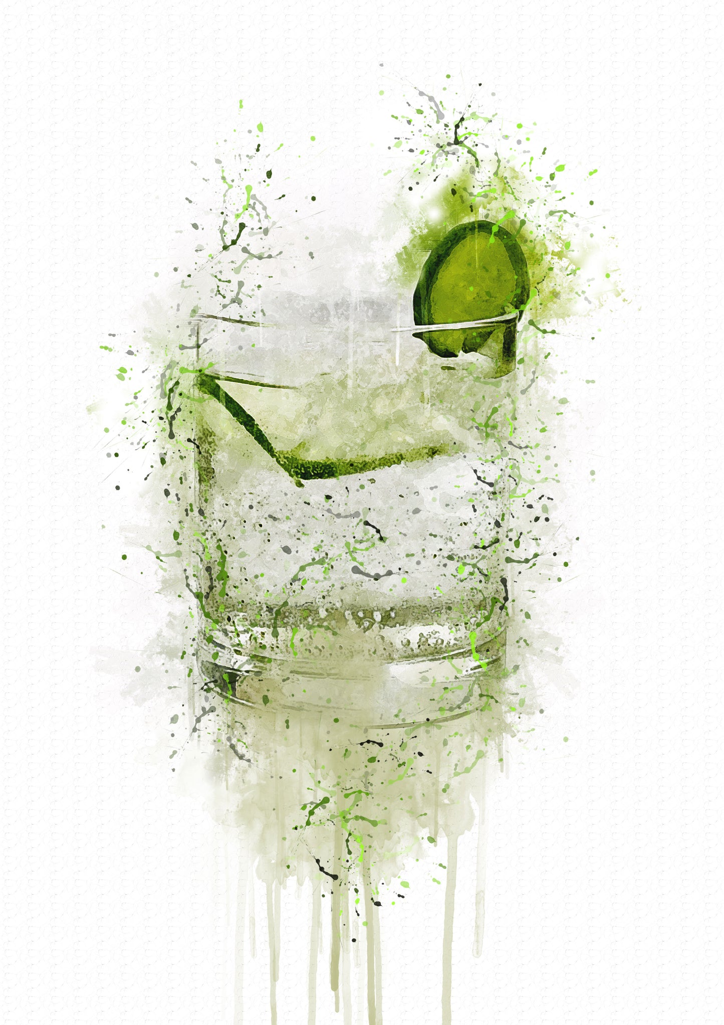 Hendy Gin Glass Splash Print in A4 frame, premium wall art print