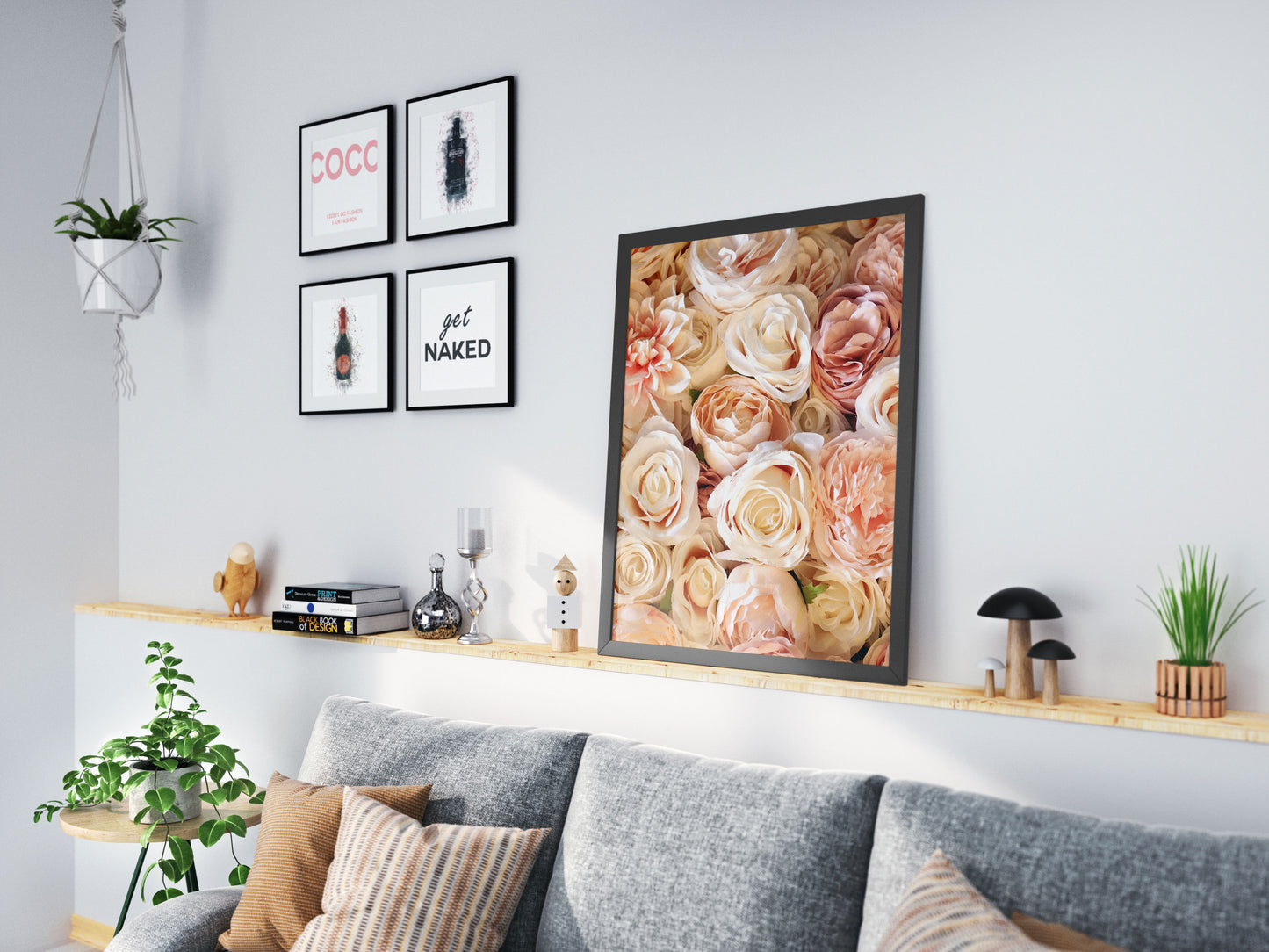 Lumartos Pink Roses Shades Large Quote Print