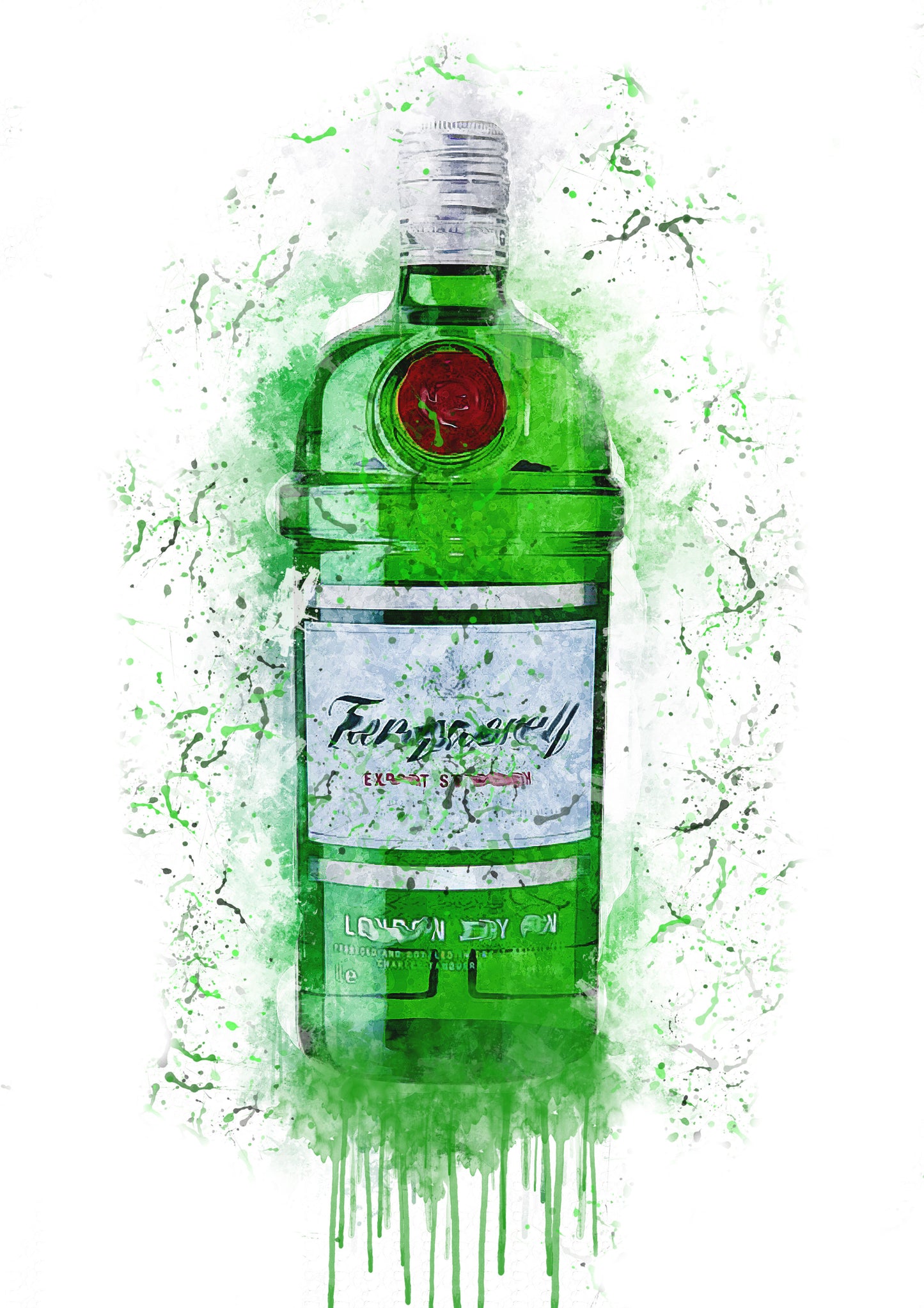 Tanq Gin Splash Print in A4 frame, premium wall art print