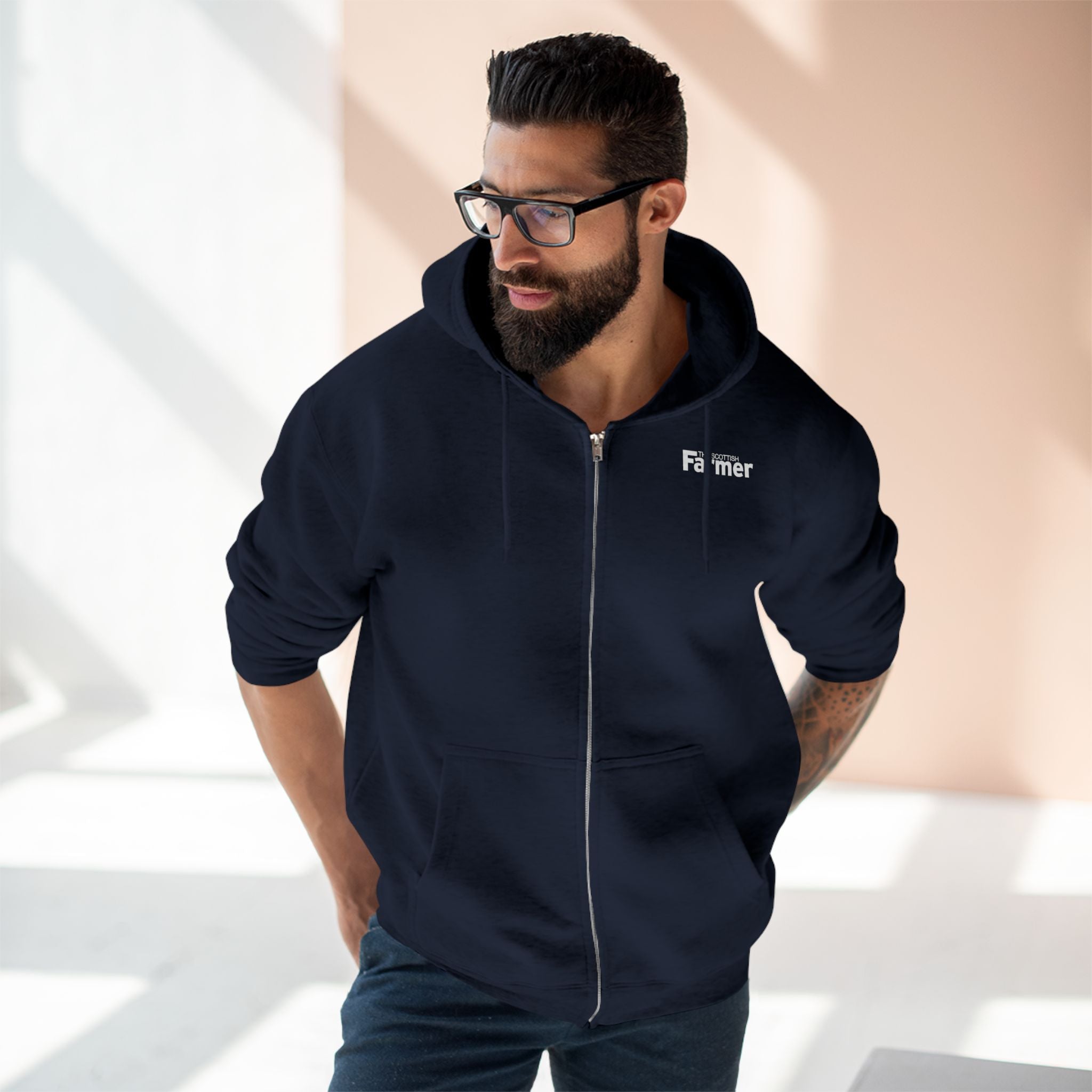 Farmer Embroidered Zip Hoodie — Comfort Farmwear Jacket