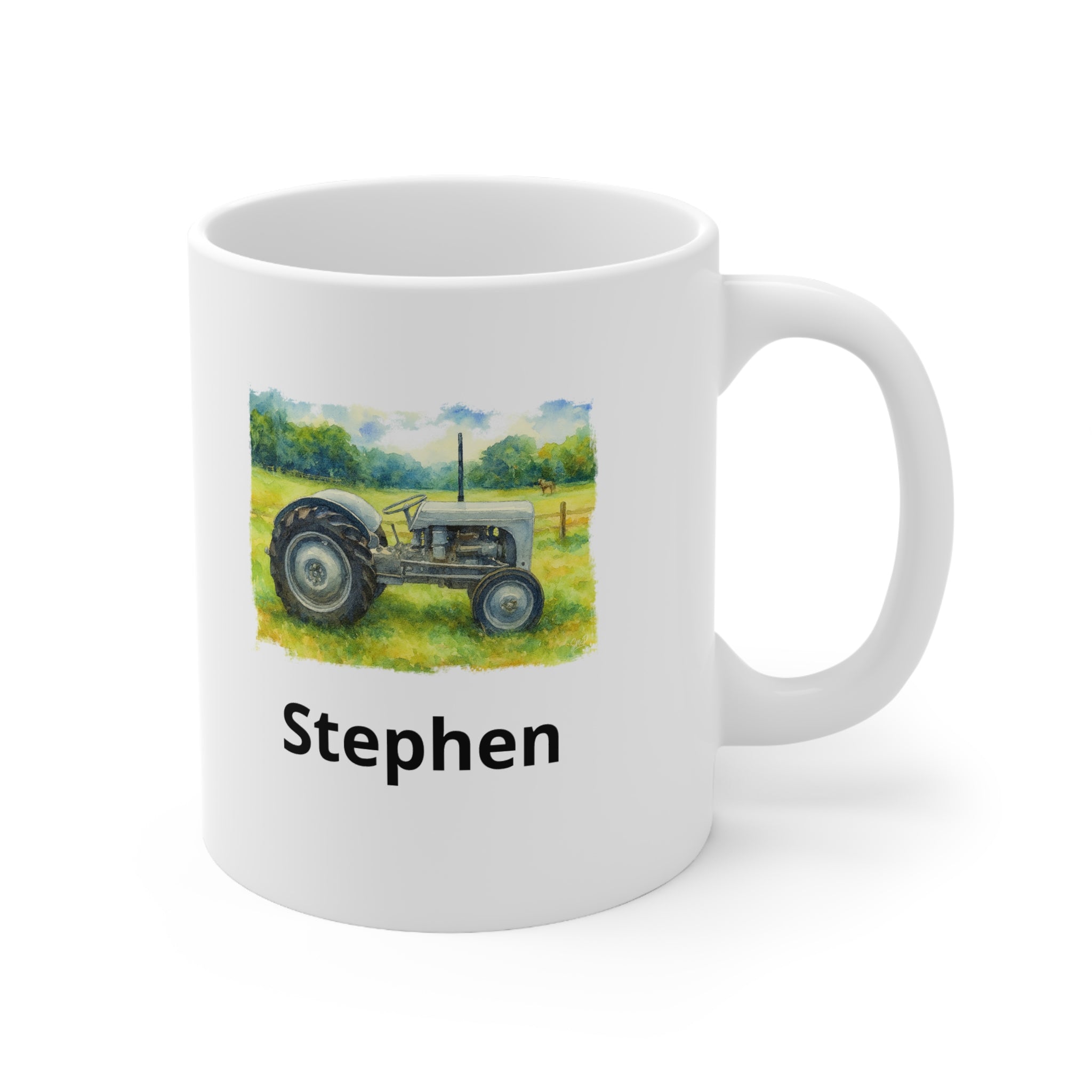 Tractor In Field Ceramic Coffee Mug – 11oz & 15oz