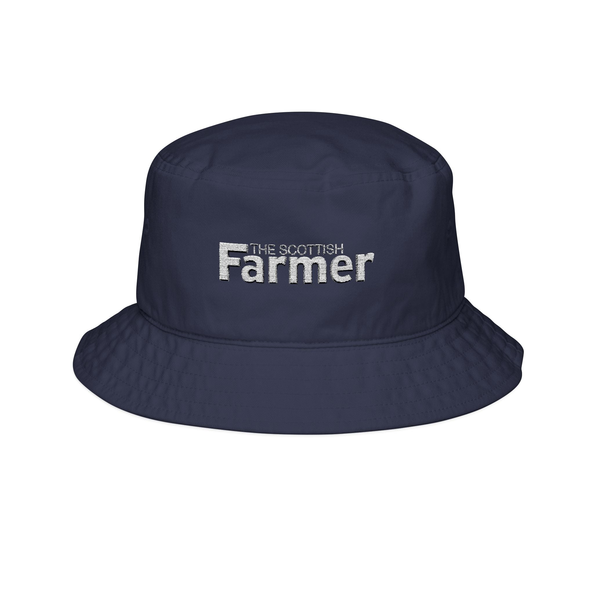 Farmer Embroidered Bucket Hat – Rustic Distressed Logo