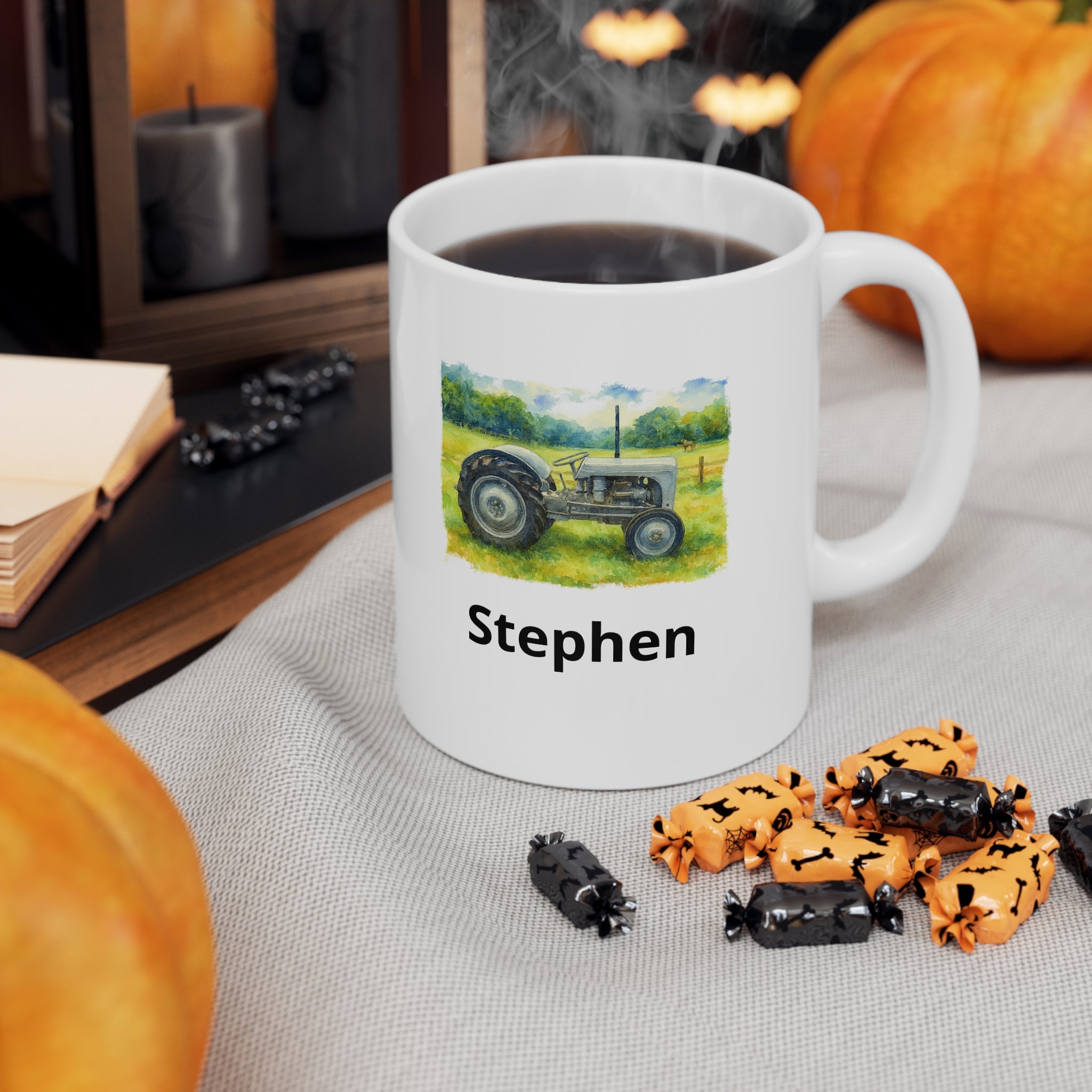 Tractor In Field Ceramic Coffee Mug – 11oz & 15oz