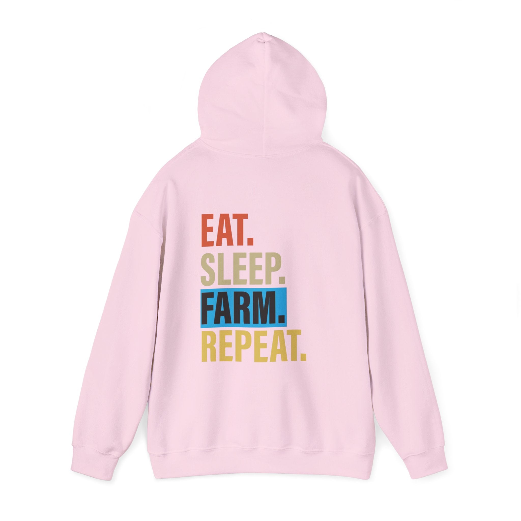 Farmer Hoodie — "Eat. Sleep. Farm. Repeat." Graphic Hooded Sweatshirt