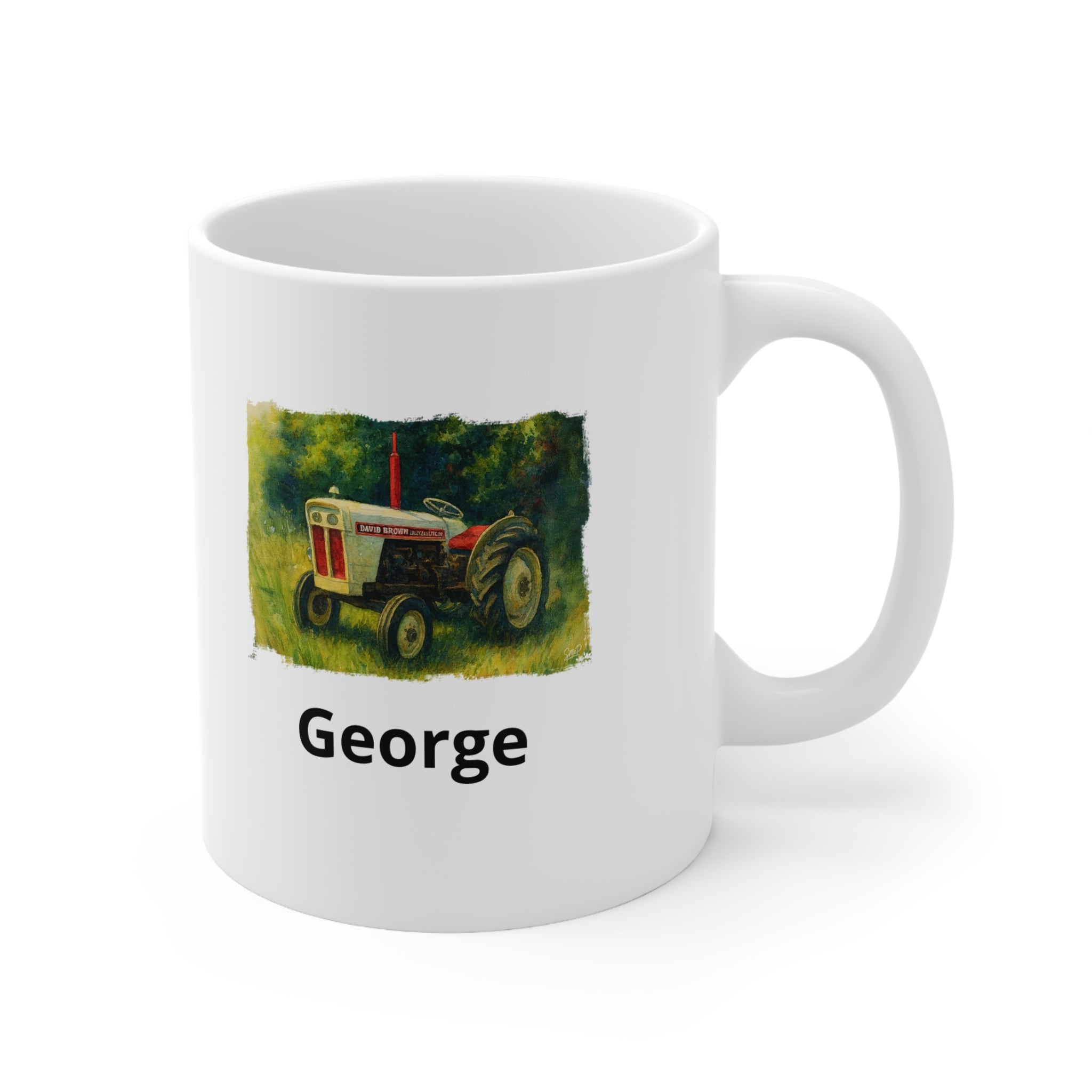 Ceramic Coffee Mug — Vintage Nature Illustration "Coffee and Calm" (11oz & 15oz)