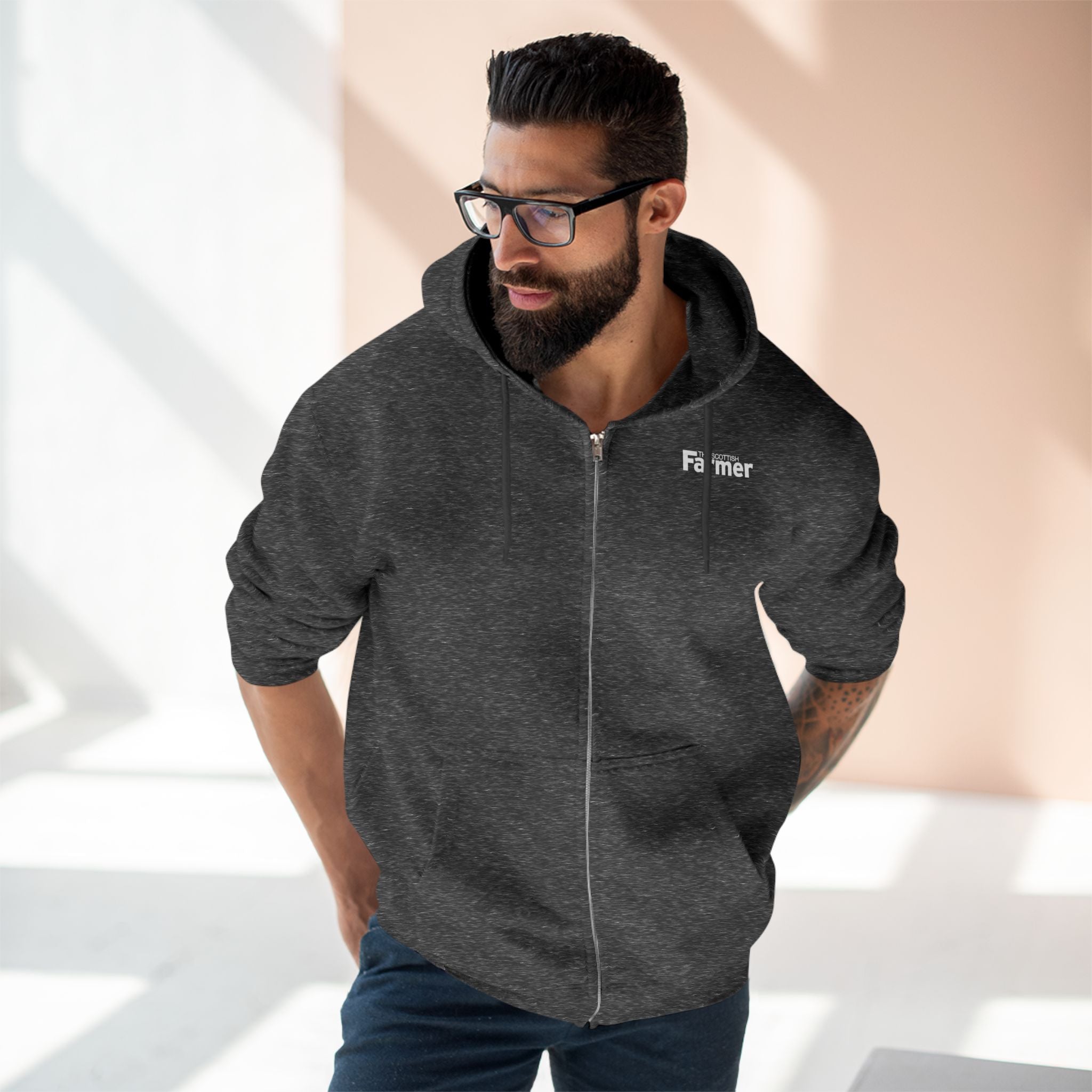 Farmer Embroidered Zip Hoodie — Comfort Farmwear Jacket