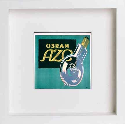 L Lumartos Vintage Poster Osram Azo Electric Light Bulbs