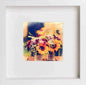 Vintage Flowers On Bench in White frame, premium wall art print