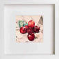 Vintage Red Apples in White frame, premium wall art print