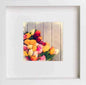 Vintage Multi Coloured Tulips in White frame, premium wall art print