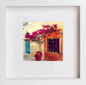 Vintage Barcelona Back Street in White frame, premium wall art print