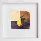 Vintage Still Life Pear in White frame, premium wall art print
