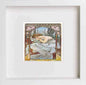 Vintage Poster Alphonse Mucha Repos De La Nuitnocturnal Slumber 1899 in White frame, premium wall art print