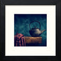 Teapot in Black Wood frame, premium wall art print
