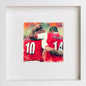 Arsenal FC Henry & Bergkamp 0006 in White frame, premium wall art print