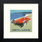 Vintage Cote D'azure Poster in Black Wood frame, premium wall art print
