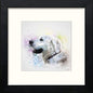 White Labrador in Black Wood frame, premium wall art print