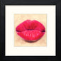 Lips in Black Wood frame, premium wall art print
