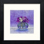 Pansies In Water in Black Wood frame, premium wall art print