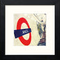 London Underground Angels in Black Wood frame, premium wall art print