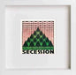 Vintage Poster XXV Ausstellung Secession in White frame, premium wall art print