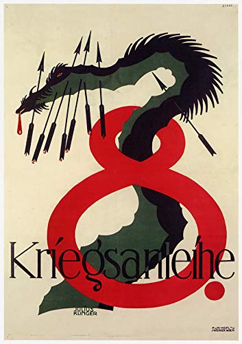 L Lumartos Vintage Poster Kriegsanleihe 8th War Loan, Black, A3