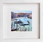 Italy Venice Grand Canal Gondolas Frame Print 0251 in 23cm x23cm x 4.5cm frame, premium wall art print