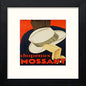 Vintage Chapeaux Mossant Poster in Black Wood frame, premium wall art print